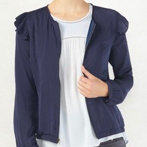 NEW LC Lauren Conra Blue Ruffled Jacket Size 10
